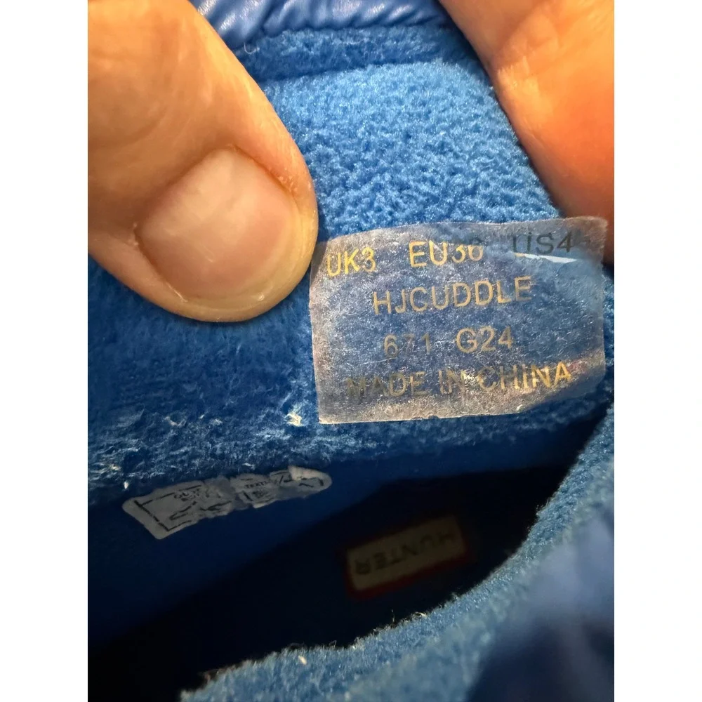 Hunter Intrepid Insulated Puffer Short Boots Blue US 4 HJCUDDLE Big Kid Size 4